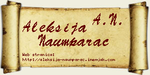 Aleksija Naumparac vizit kartica